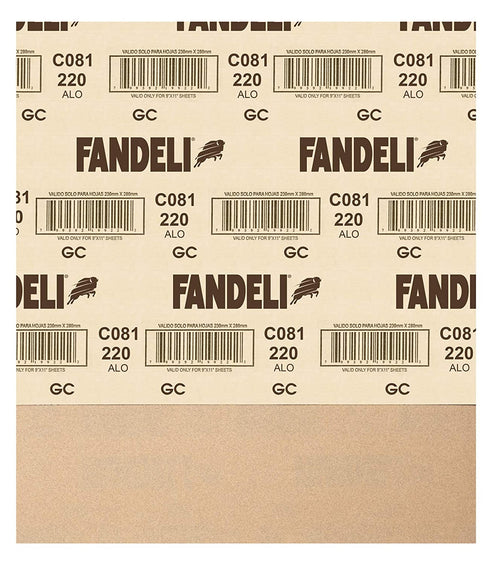 Fandeli 36027 220 Grit Multipurpose Sandpaper Sheets, 9" x 11", 25-Sheet